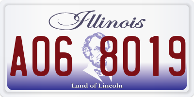 IL license plate A068019