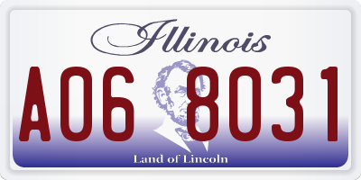IL license plate A068031