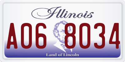 IL license plate A068034