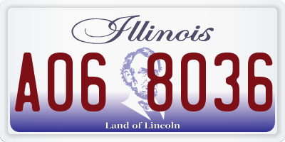 IL license plate A068036
