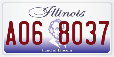 IL license plate A068037