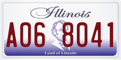 IL license plate A068041