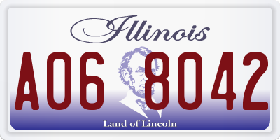 IL license plate A068042