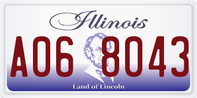 IL license plate A068043