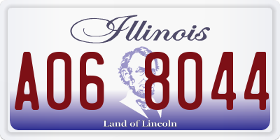 IL license plate A068044