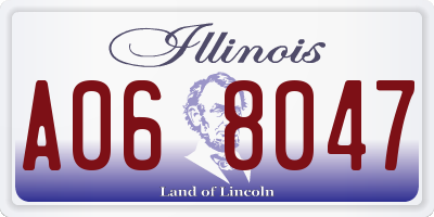 IL license plate A068047
