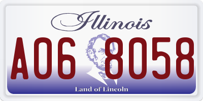 IL license plate A068058