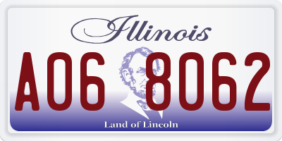 IL license plate A068062