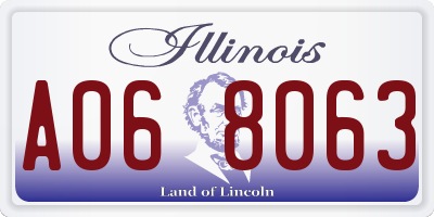 IL license plate A068063