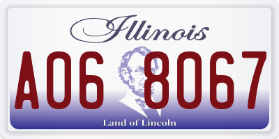 IL license plate A068067