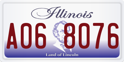 IL license plate A068076