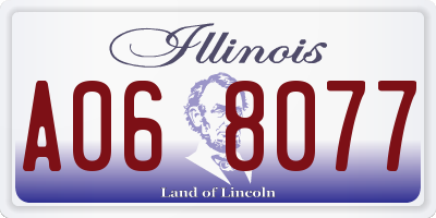 IL license plate A068077