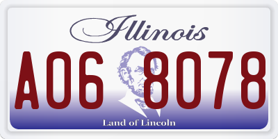 IL license plate A068078