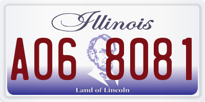 IL license plate A068081