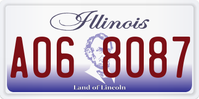 IL license plate A068087