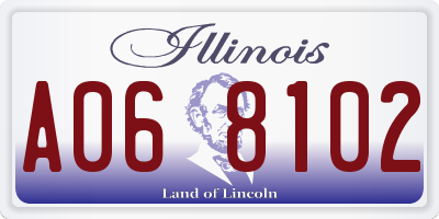 IL license plate A068102