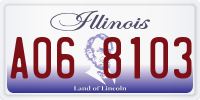 IL license plate A068103