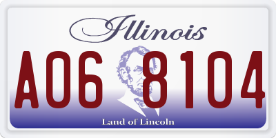 IL license plate A068104