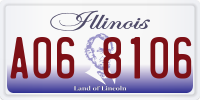IL license plate A068106