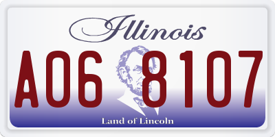 IL license plate A068107
