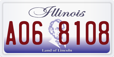 IL license plate A068108