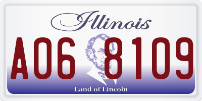 IL license plate A068109