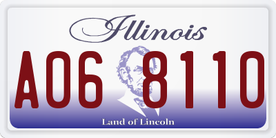 IL license plate A068110
