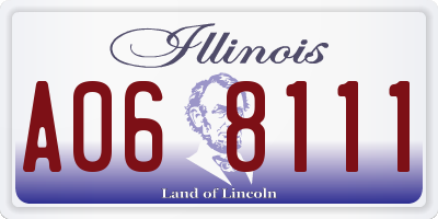 IL license plate A068111