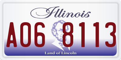 IL license plate A068113