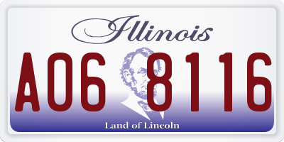 IL license plate A068116
