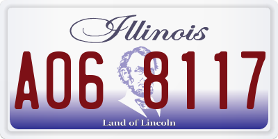 IL license plate A068117