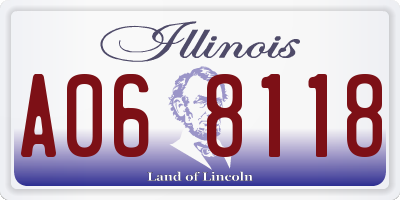 IL license plate A068118