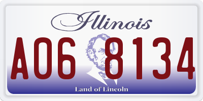 IL license plate A068134