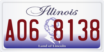 IL license plate A068138