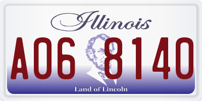 IL license plate A068140