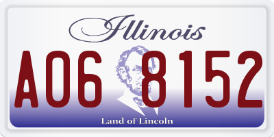 IL license plate A068152