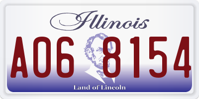IL license plate A068154