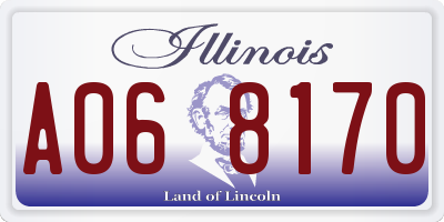 IL license plate A068170