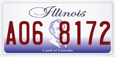 IL license plate A068172