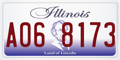 IL license plate A068173