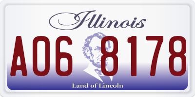 IL license plate A068178