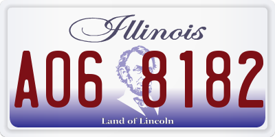 IL license plate A068182