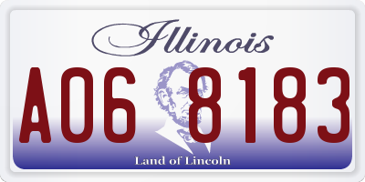 IL license plate A068183