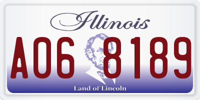 IL license plate A068189