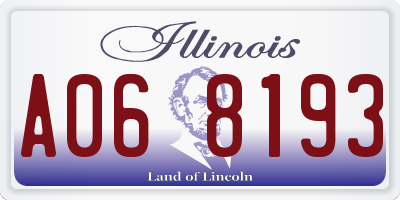 IL license plate A068193