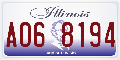 IL license plate A068194