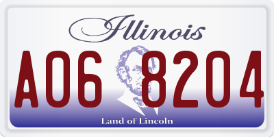 IL license plate A068204