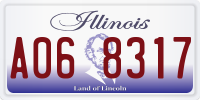 IL license plate A068317