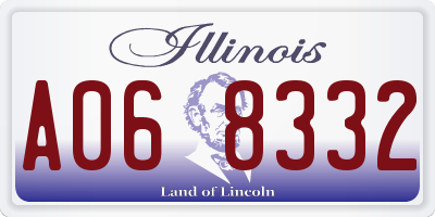 IL license plate A068332