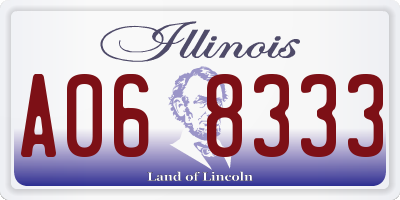 IL license plate A068333